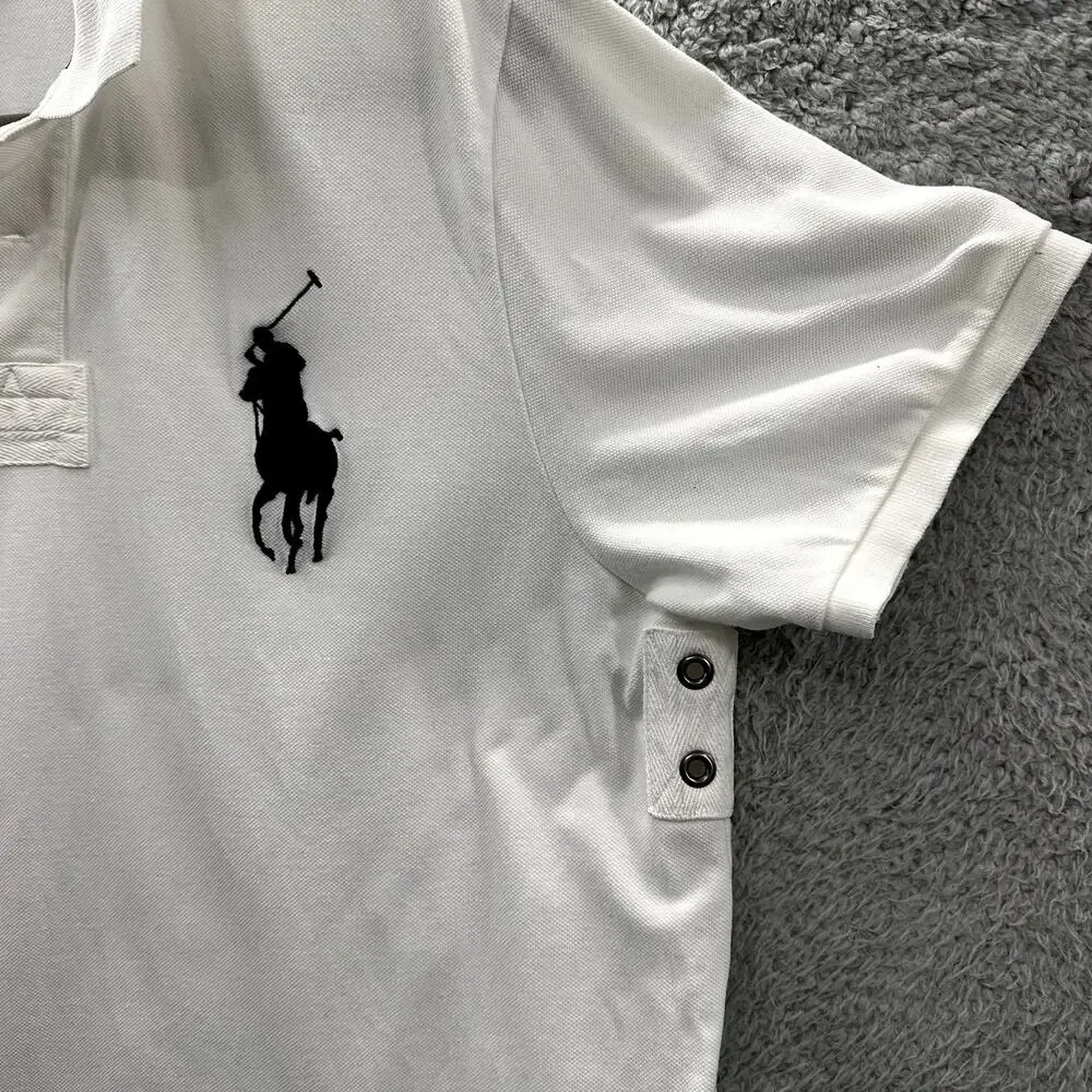 Vintage Polo Ralph Lauren 2XL White Wimbledon Polo Casual Tennis Big Pony - Picture 7 of 10